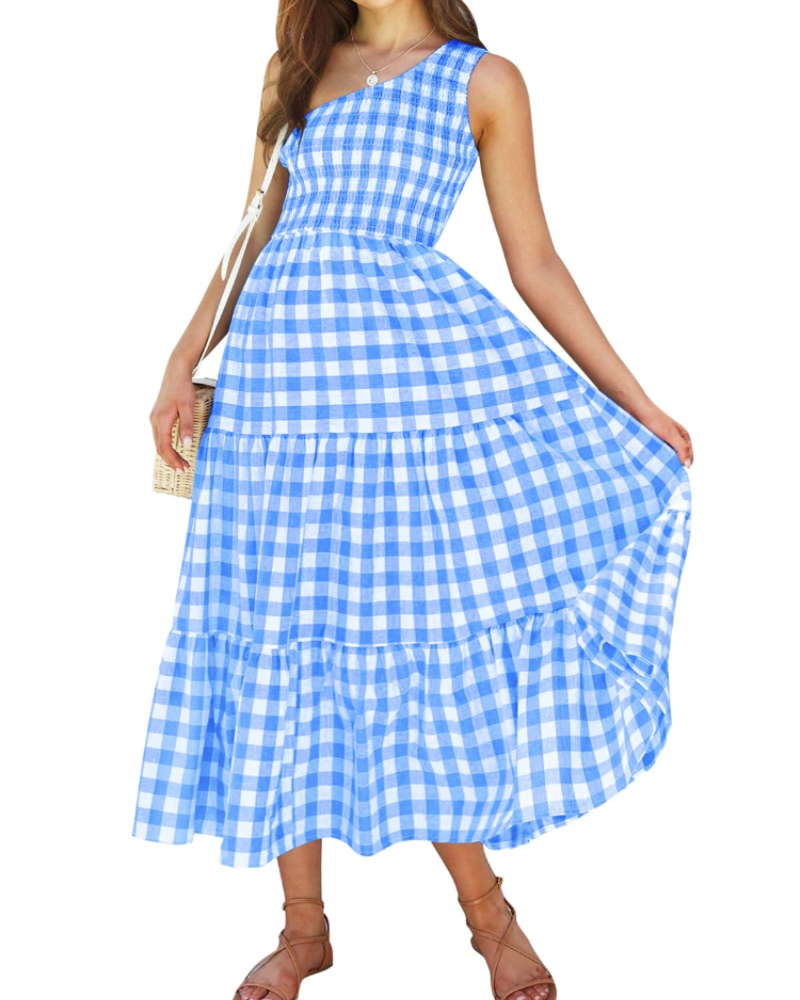 ZsaZsa Abito Maxi Bohémien Donna – Abito Une Épaule Balze, Linea a Trapezio & Elegante Estate