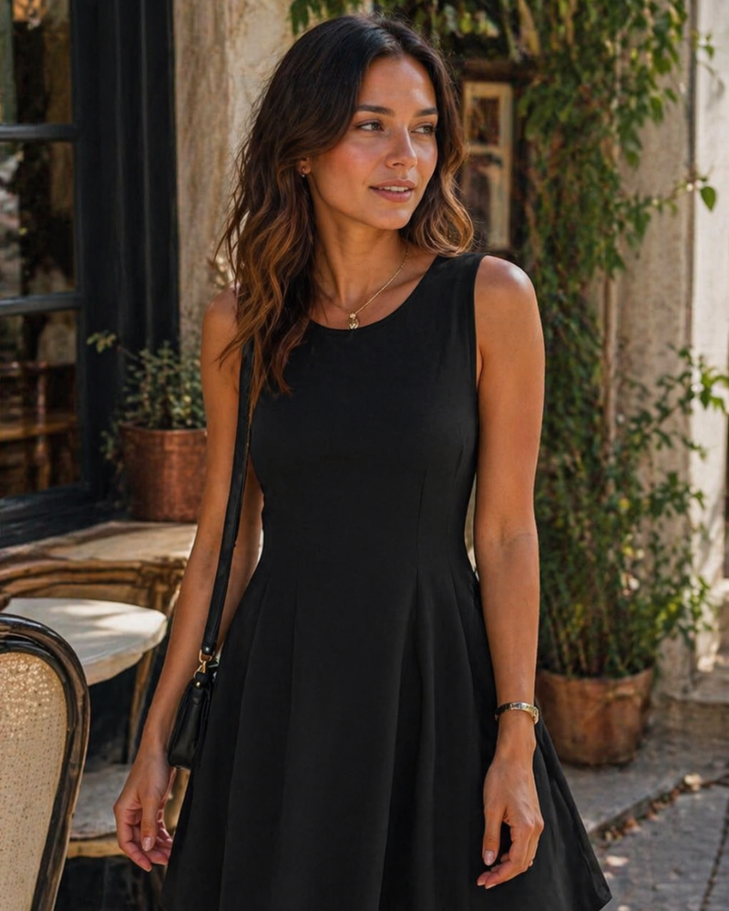 Sophie Abito Donna – Abito Courte a Trapezio Senza Maniche Elegante Business Casual Stretch
