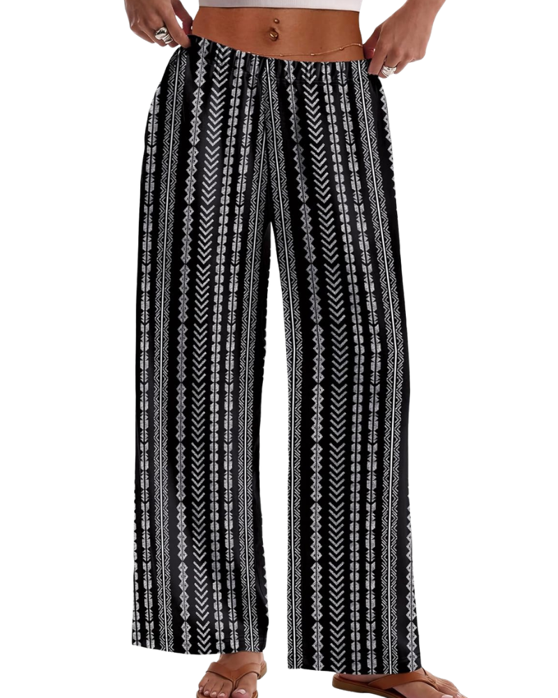 Rona Pantalone Donna – Palazzo Large Fluida Vita Elastica & Tasche