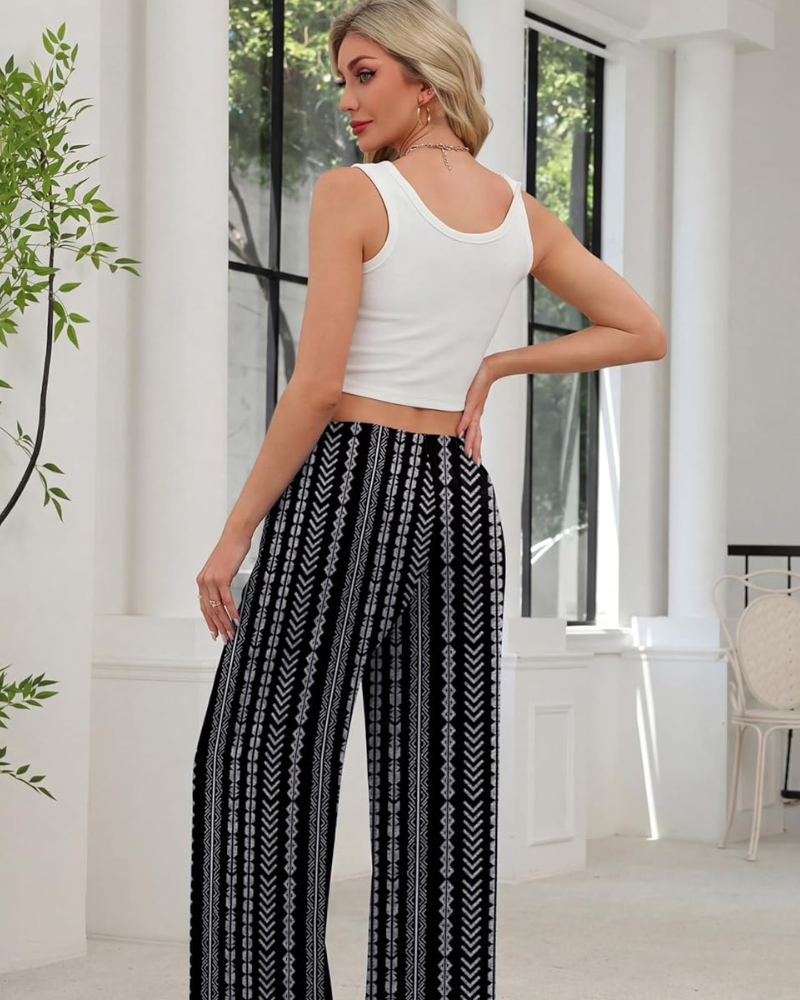Rona Pantalone Donna – Palazzo Large Fluida Vita Elastica & Tasche