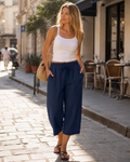 Kris Pantalone Donna – Capri Palazzo Vita Alta Cordon & Tasche Estate