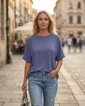 Laura T-Shirt Donna Oversize – Tunique Girocollo Maniche Corte Top Estate Chic