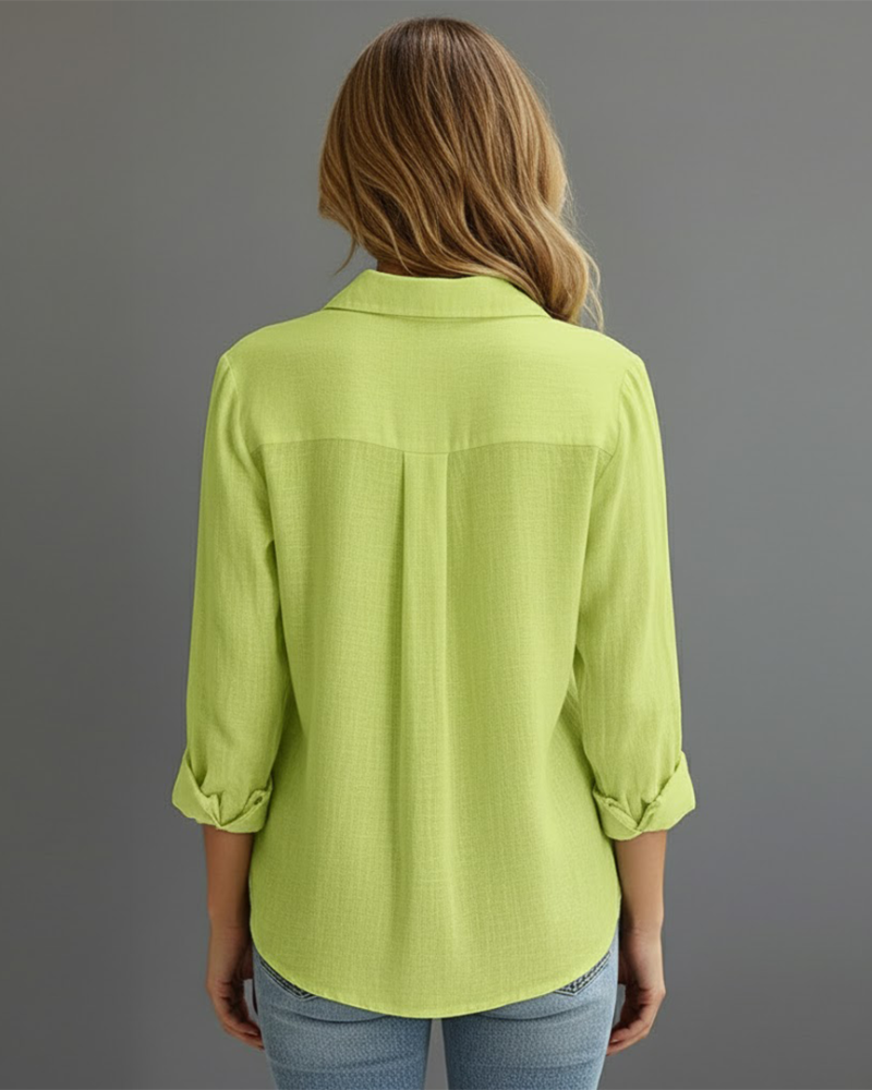 Jecca Blusa Donna Boutonnée – Camicetta Elegante Maniche Lunghe, Linea Ajustée & Chic