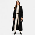 Isolde Cappotto Long Noir Donna – Linea Elegante con Col Revers Classique & Boutonnage Chic