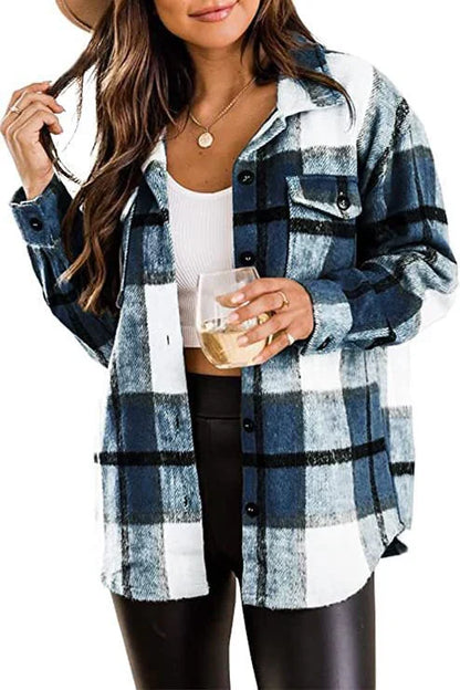 Giacca Donna in tessuto caldo, stile camicia-giacca — vista 4
