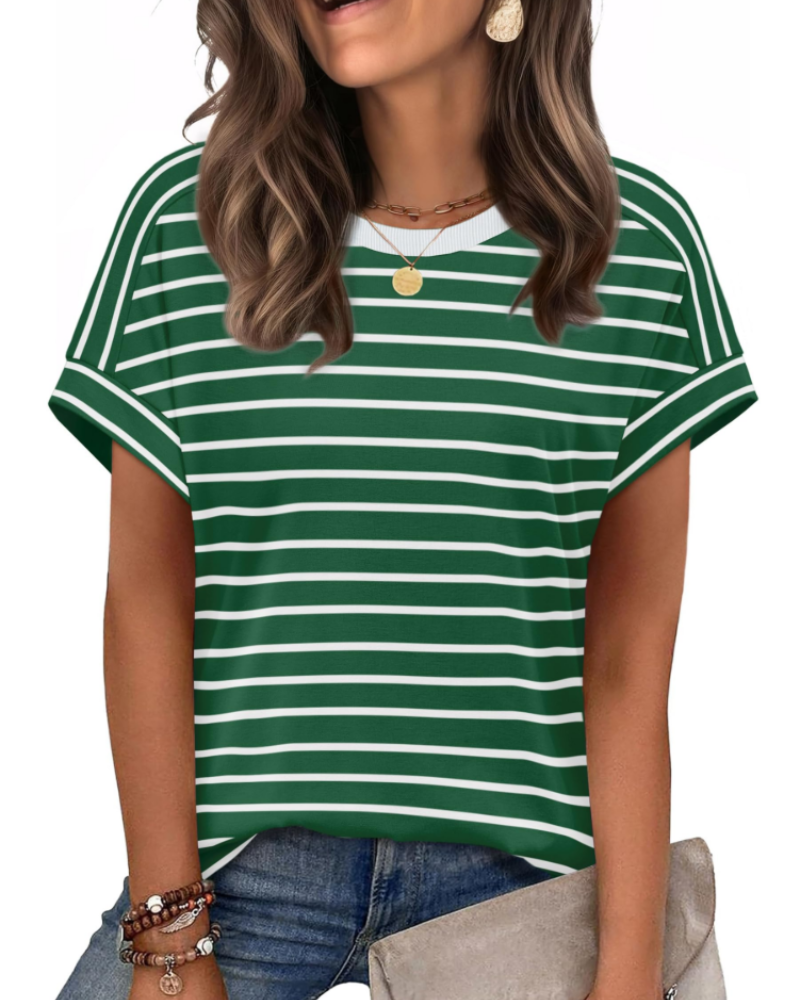 Zaria Top Donna – T-shirt Girocollo Casual Chic, Vestibilità Morbida & Maniche Corte Estate