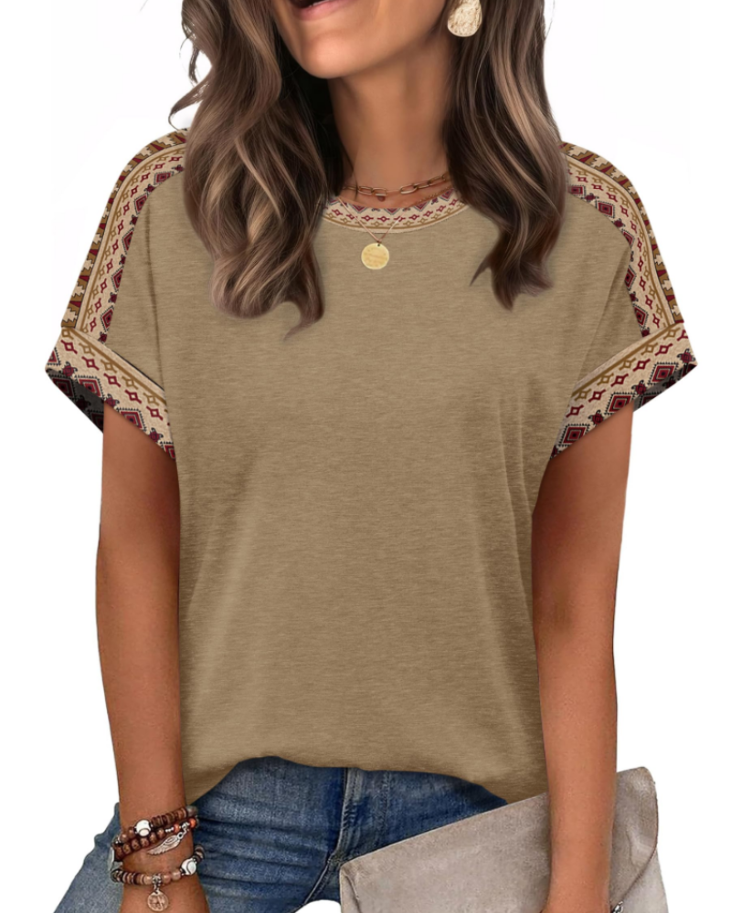 Zaria Top Donna – T-shirt Girocollo Casual Chic, Vestibilità Morbida & Maniche Corte Estate