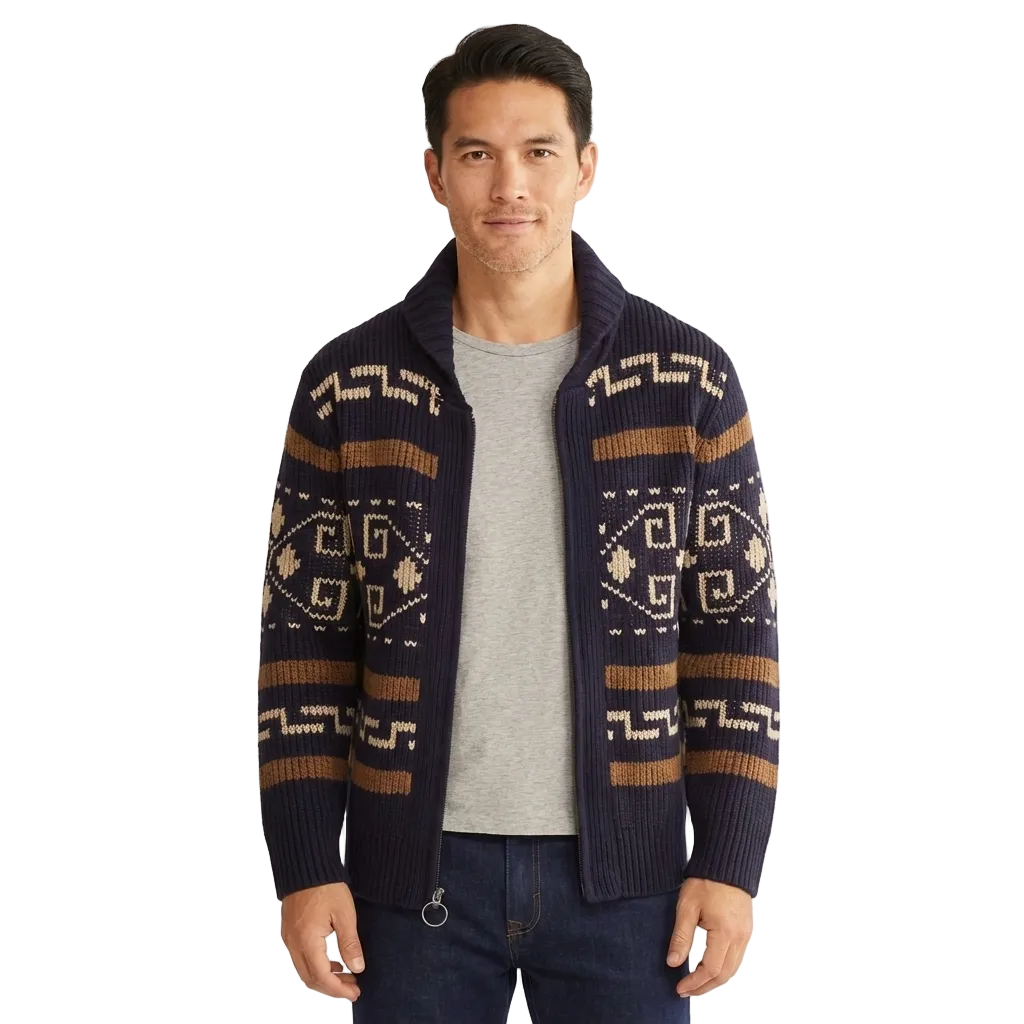 Ziam Cardigan Zippé Uomo in Lana Mélangée – Caldo, Moderne & Comfort Quotidien