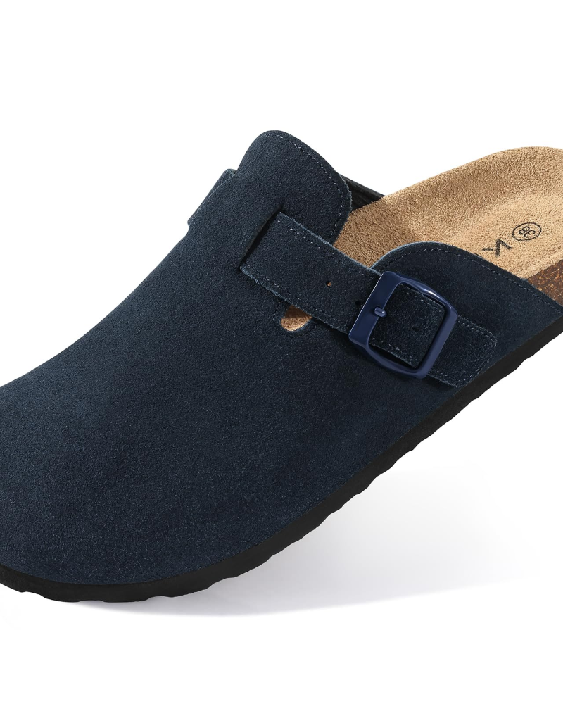 Zona Sabots Donna – Mules in Daim Véritable con Semelle Liège & Supporto Plantare