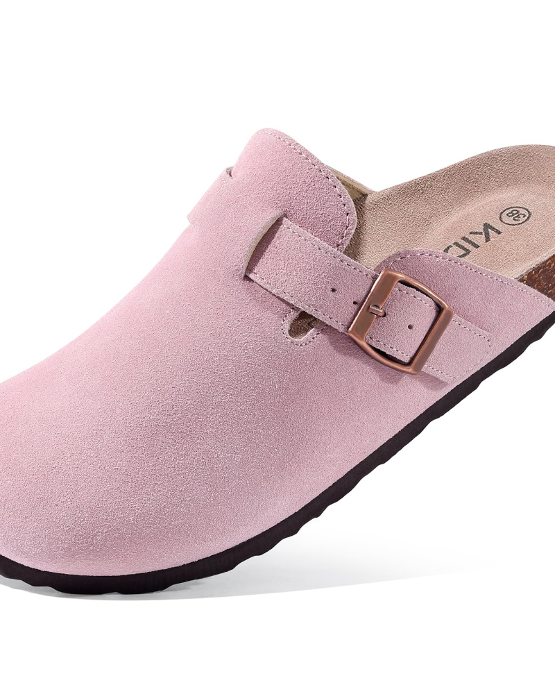 Zona Sabots Donna – Mules in Daim Véritable con Semelle Liège & Supporto Plantare