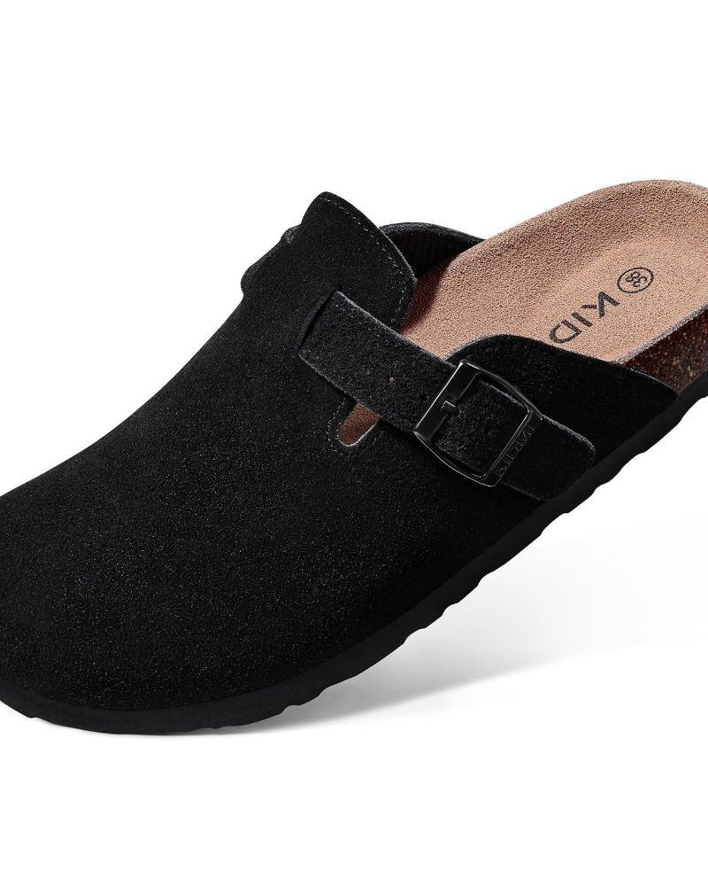 Zona Sabots Donna – Mules in Daim Véritable con Semelle Liège & Supporto Plantare