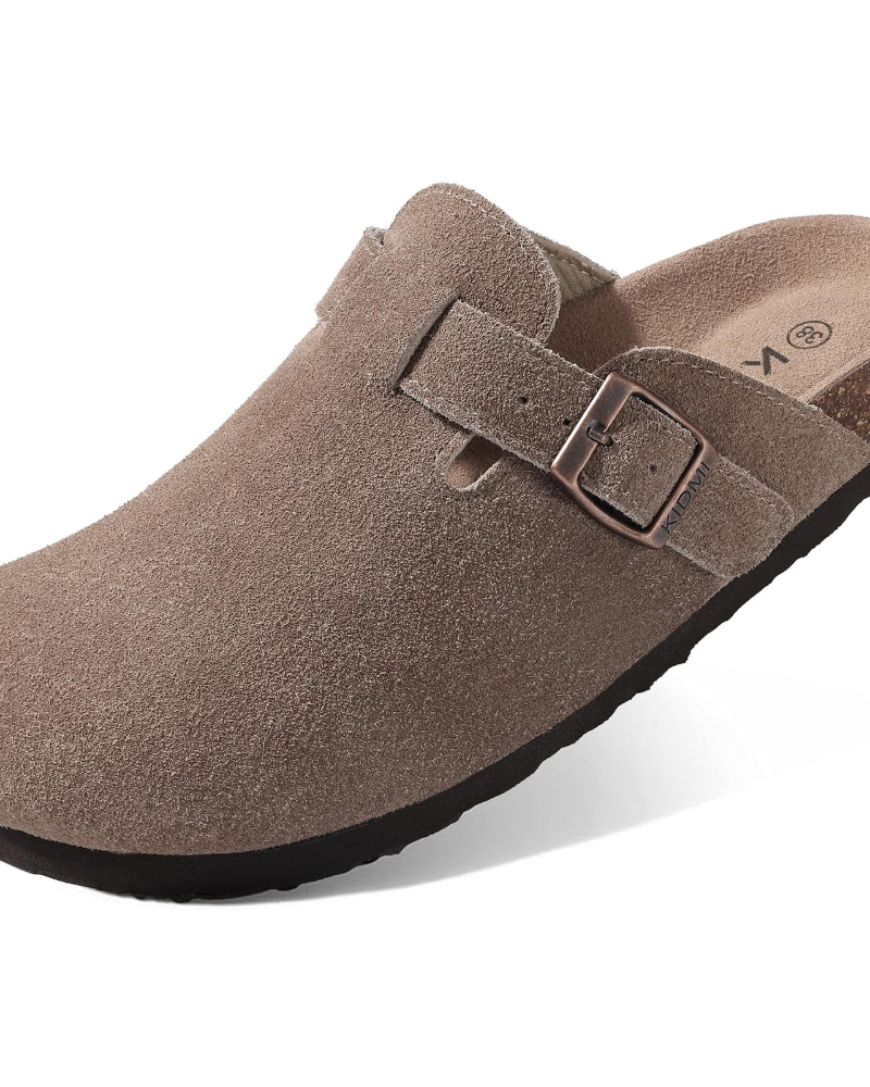 Zona Sabots Donna – Mules in Daim Véritable con Semelle Liège & Supporto Plantare