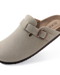 Zona Sabots Donna – Mules in Daim Véritable con Semelle Liège & Supporto Plantare