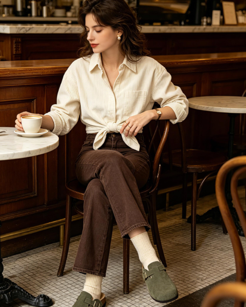 Zona Sabots Donna – Mules in Daim Véritable con Semelle Liège & Supporto Plantare