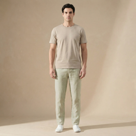 Dettaglio taglio dritto — pantaloni uomo