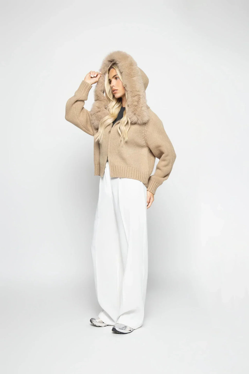 Janelle Giacca Donna – Giacca in Lana Elegante con Capuche Doublée di Fourrure