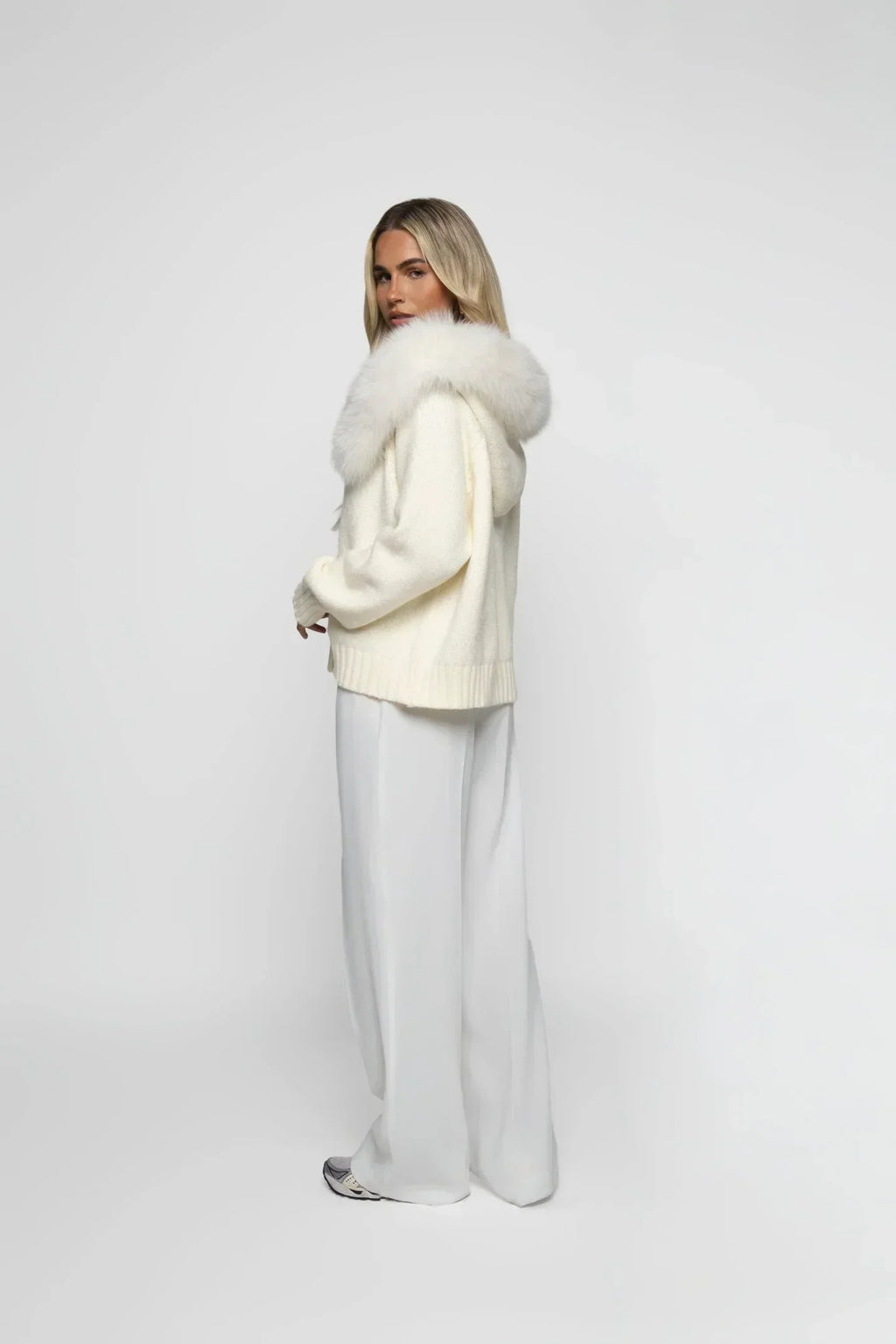 Janelle Giacca Donna – Giacca in Lana Elegante con Capuche Doublée di Fourrure