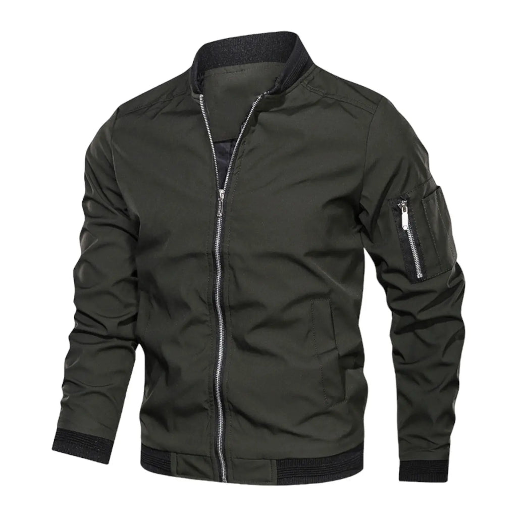 Zenio Bomber Uomo Essensio – Giacca Leggera Déperlante con Zip & Finitions Côtelées