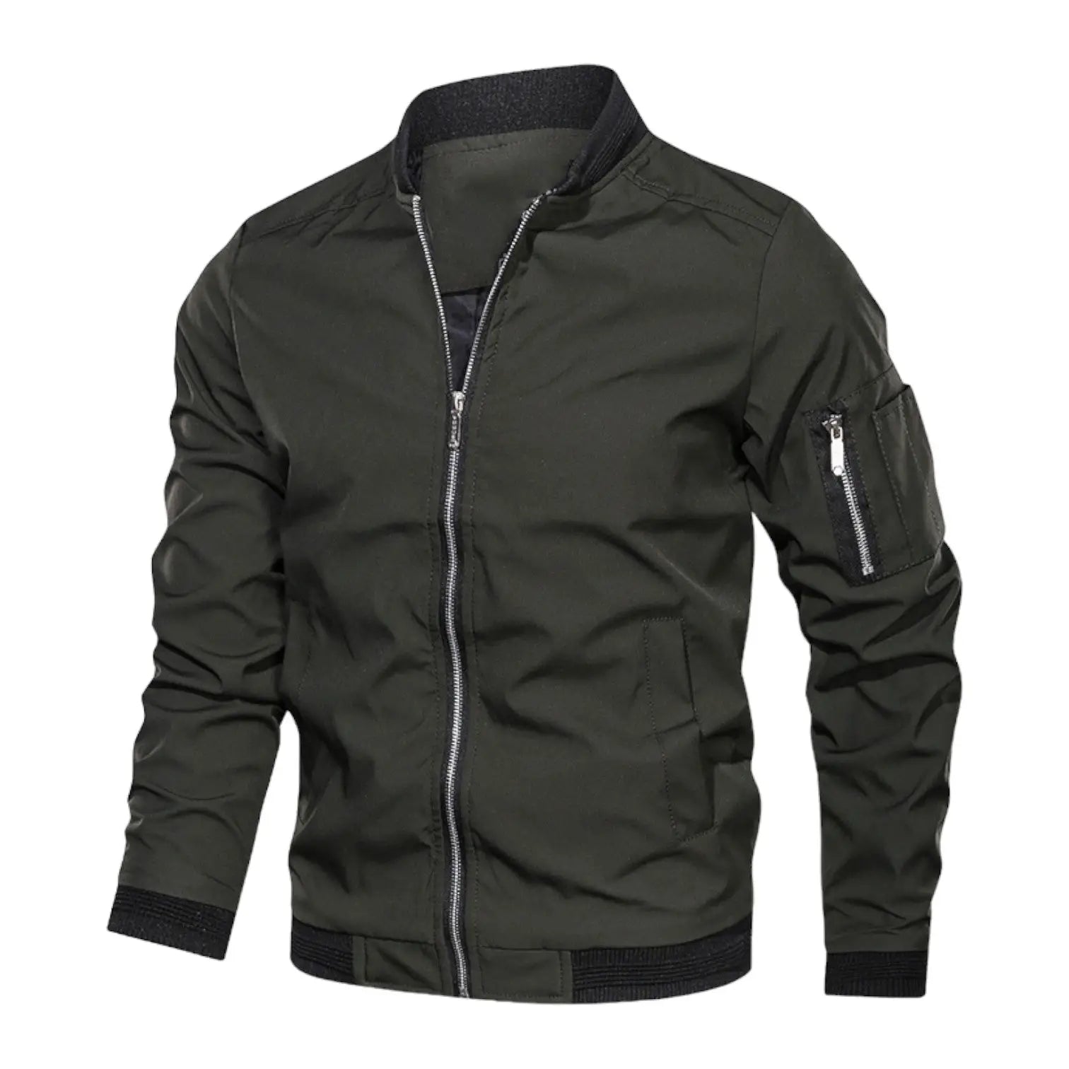 Zenio Bomber Uomo Essensio – Giacca Leggera Déperlante con Zip & Finitions Côtelées