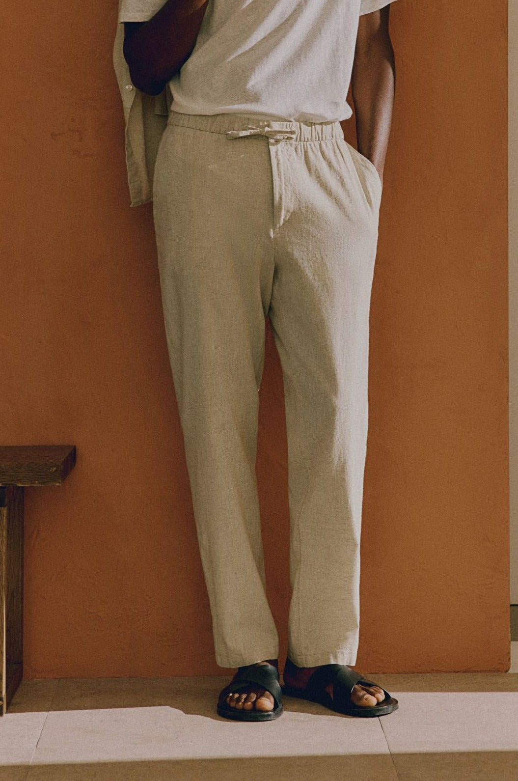 Pantaloni Uomo casual, vita elasticizzata con coulisse — vista 4