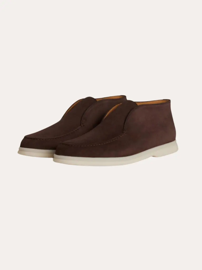 Mocassini Uomo in pelle scamosciata marrone, eleganti