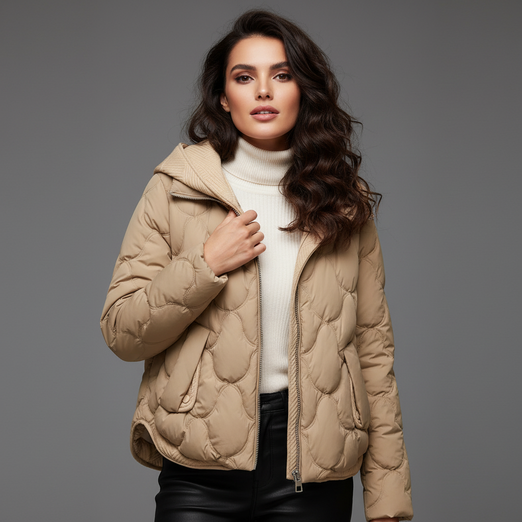 Oline Doudoune Courte Donna – Giacca Matelassée Elegante con Capuche & Fermeture Zippée