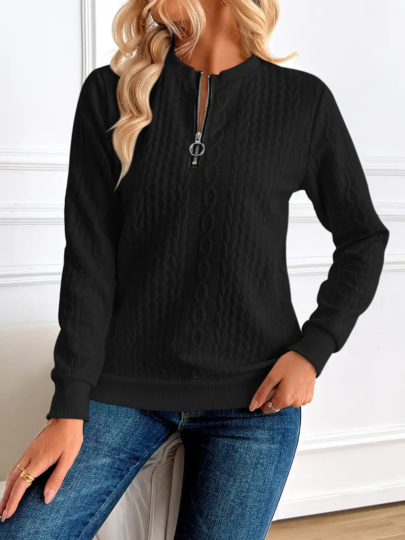 Margaux Sweat Donna Inverno – Maglione Zippé Confortevole in Maglia con Design Elegante