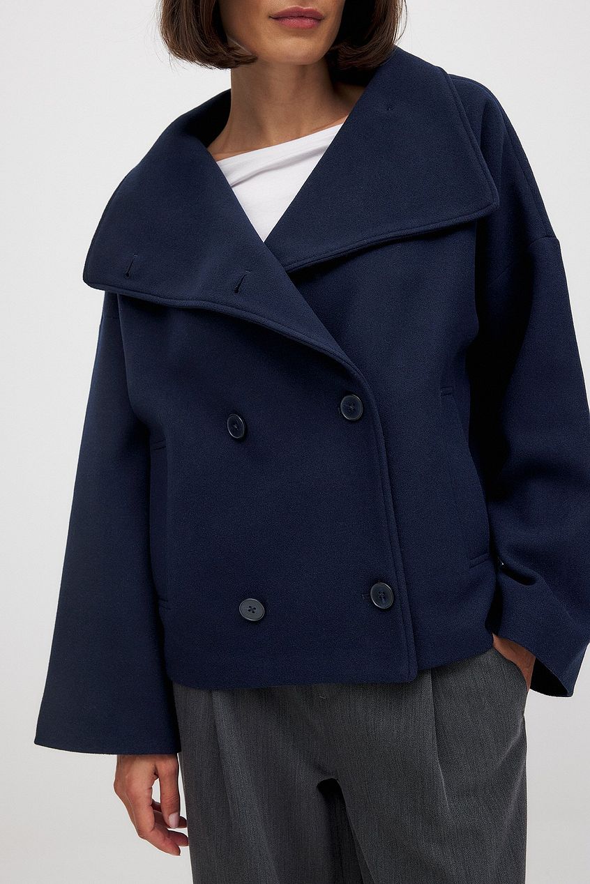 Zhane Cappotto Donna in Lana Mélangée – Giacca Oversize Croisée Chaude con Linea Structurée Elegante