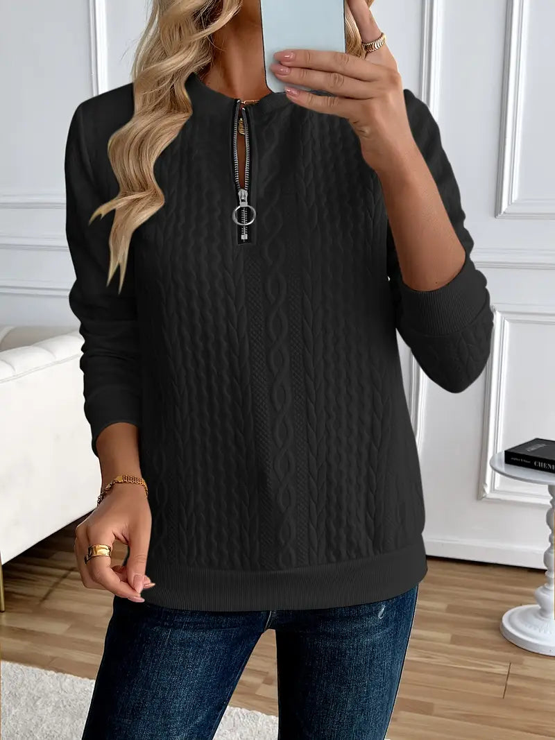 Margaux Sweat Donna Inverno – Maglione Zippé Confortevole in Maglia con Design Elegante