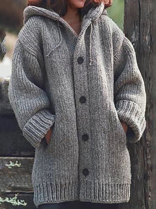 Lylia Cardigan Long Donna – Maglia Morbida con Capuche & Style Comfort Elegante