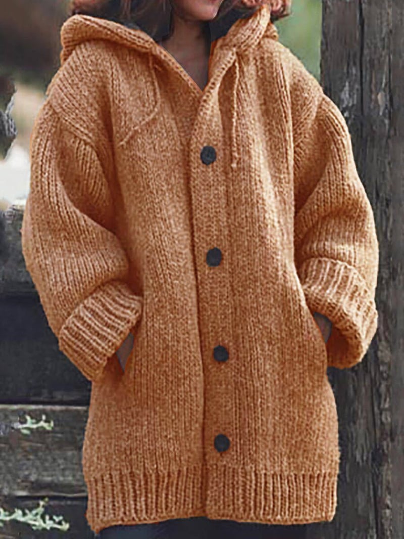 Lylia Cardigan Long Donna – Maglia Morbida con Capuche & Style Comfort Elegante