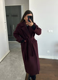 Victoria Cappotto Oversize Donna – Cappotto Lana Mélangée Burgundy Linea Elegante