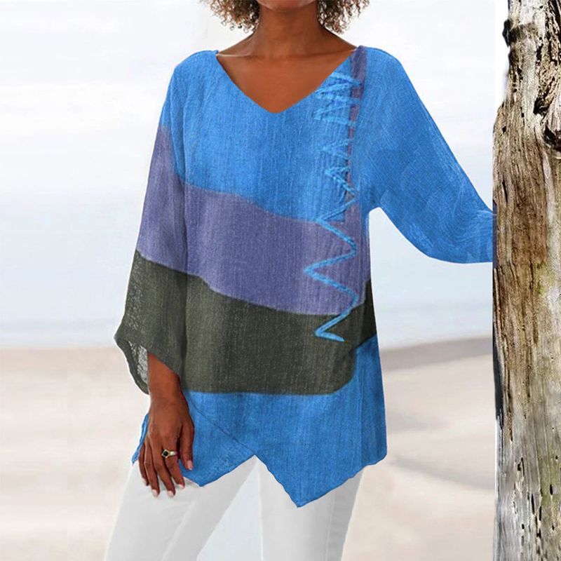 Solange Top Donna – Design Bicolore a Scollo a V & Linea Flatteuse per Comfort e Style