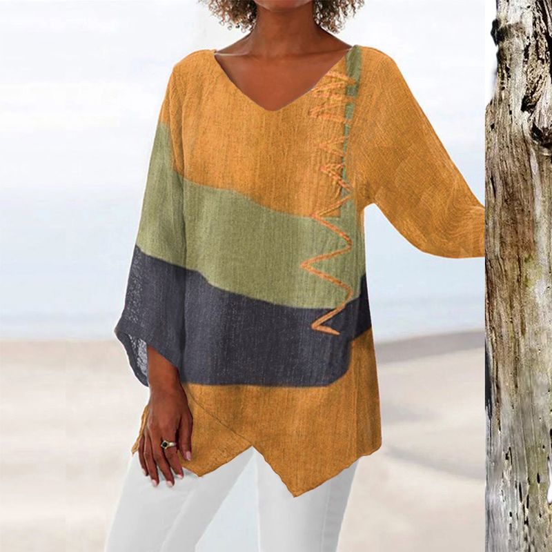 Solange Top Donna – Design Bicolore a Scollo a V & Linea Flatteuse per Comfort e Style