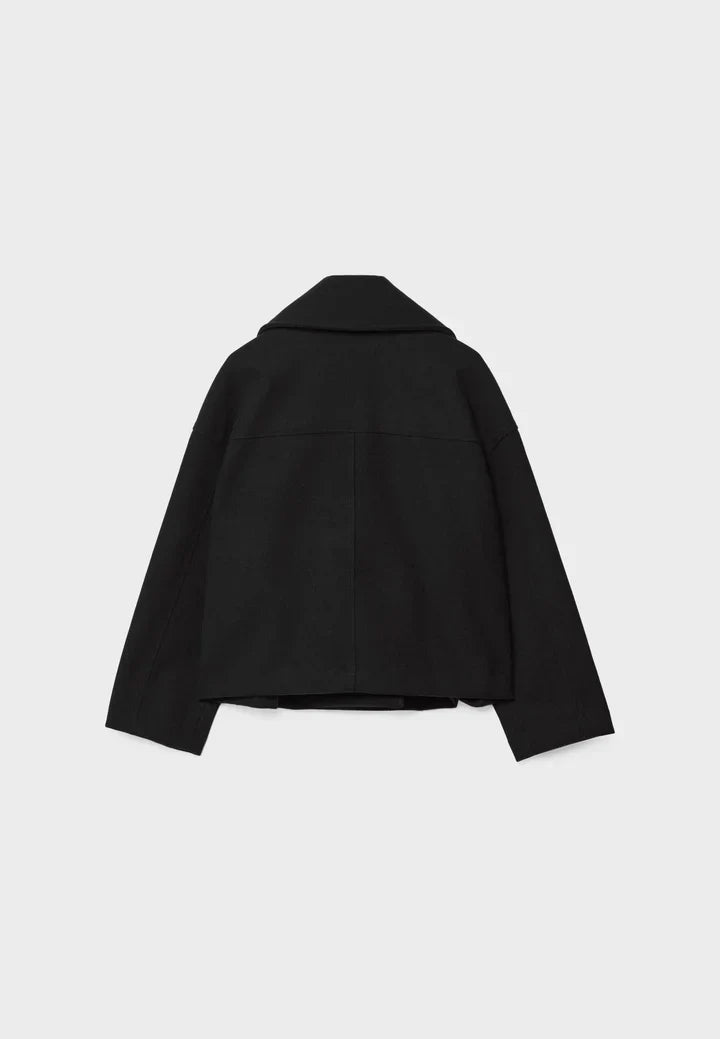 Lainey Giacca Donna Croisée – Cappotto Court Elegante con Col Large & Tissu Morbido e Caldo