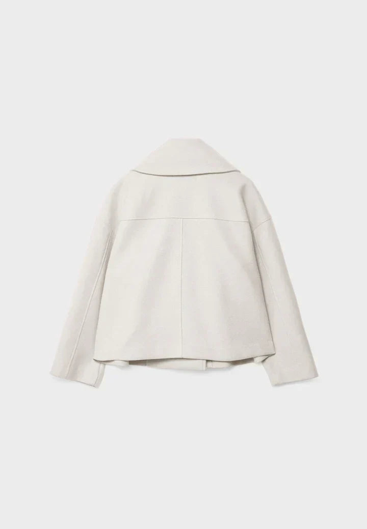 Lainey Giacca Donna Croisée – Cappotto Court Elegante con Col Large & Tissu Morbido e Caldo