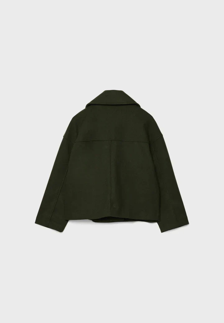 Lainey Giacca Donna Croisée – Cappotto Court Elegante con Col Large & Tissu Morbido e Caldo