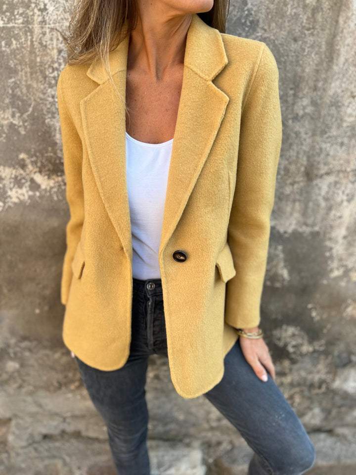 Haggai Blazer Donna Elegante – Giacca Classique in Lana Mélangée Morbida & Polyvalente