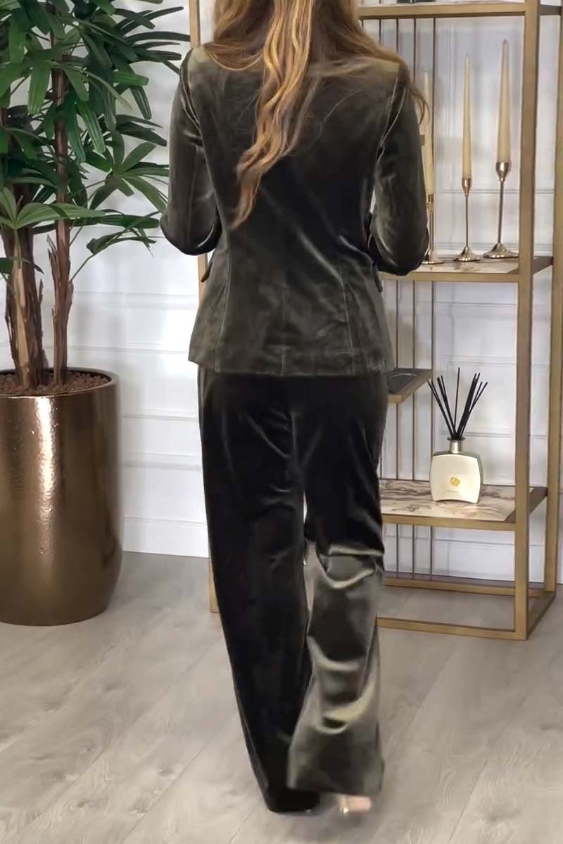 Lora Ensemble Velluto Donna – Costume Luxe Deux-Pièces al Tissu Morbido e Design Polyvalent