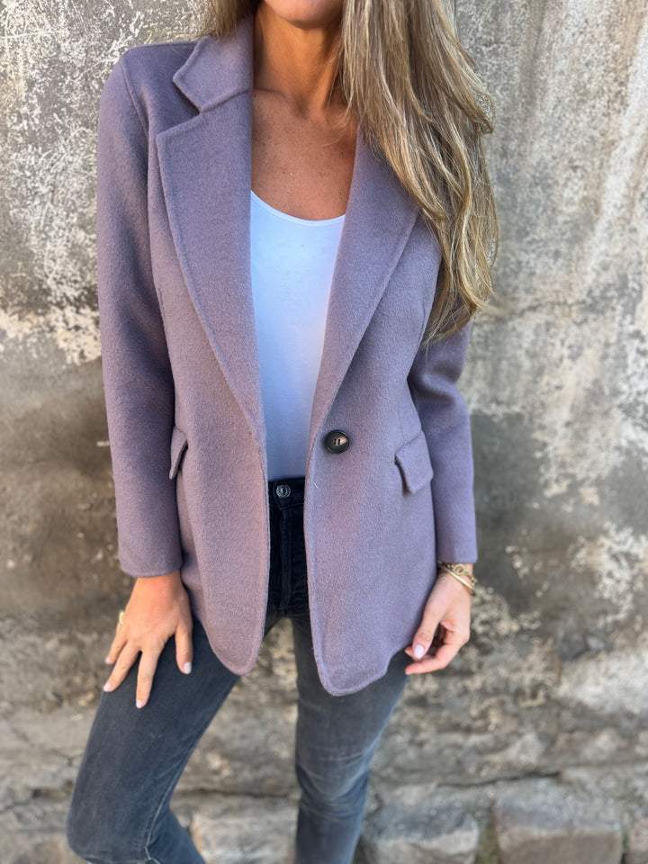 Haggai Blazer Donna Elegante – Giacca Classique in Lana Mélangée Morbida & Polyvalente