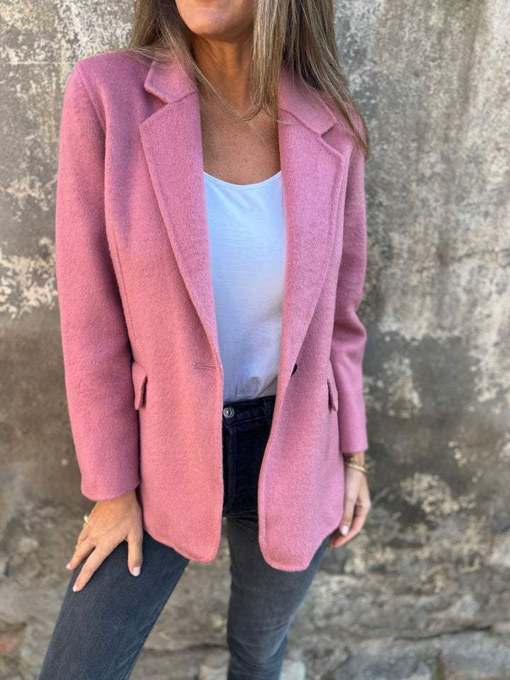 Haggai Blazer Donna Elegante – Giacca Classique in Lana Mélangée Morbida & Polyvalente