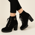 Luciana Bottines Donna Style Martin a Boucle Métallique – Talon Épais Confortevole & Style Moderne