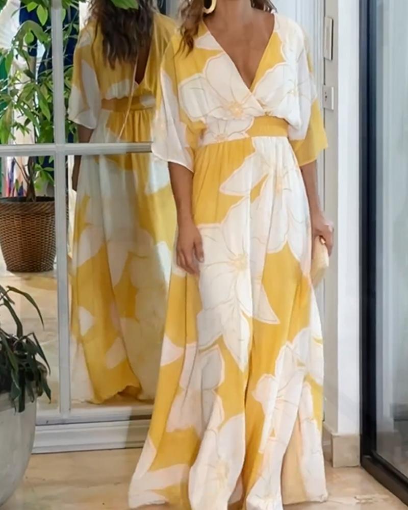 Robe Donna Calypso – Elegante Abito a Fiori con Détails Contrastés & Linea Féminine