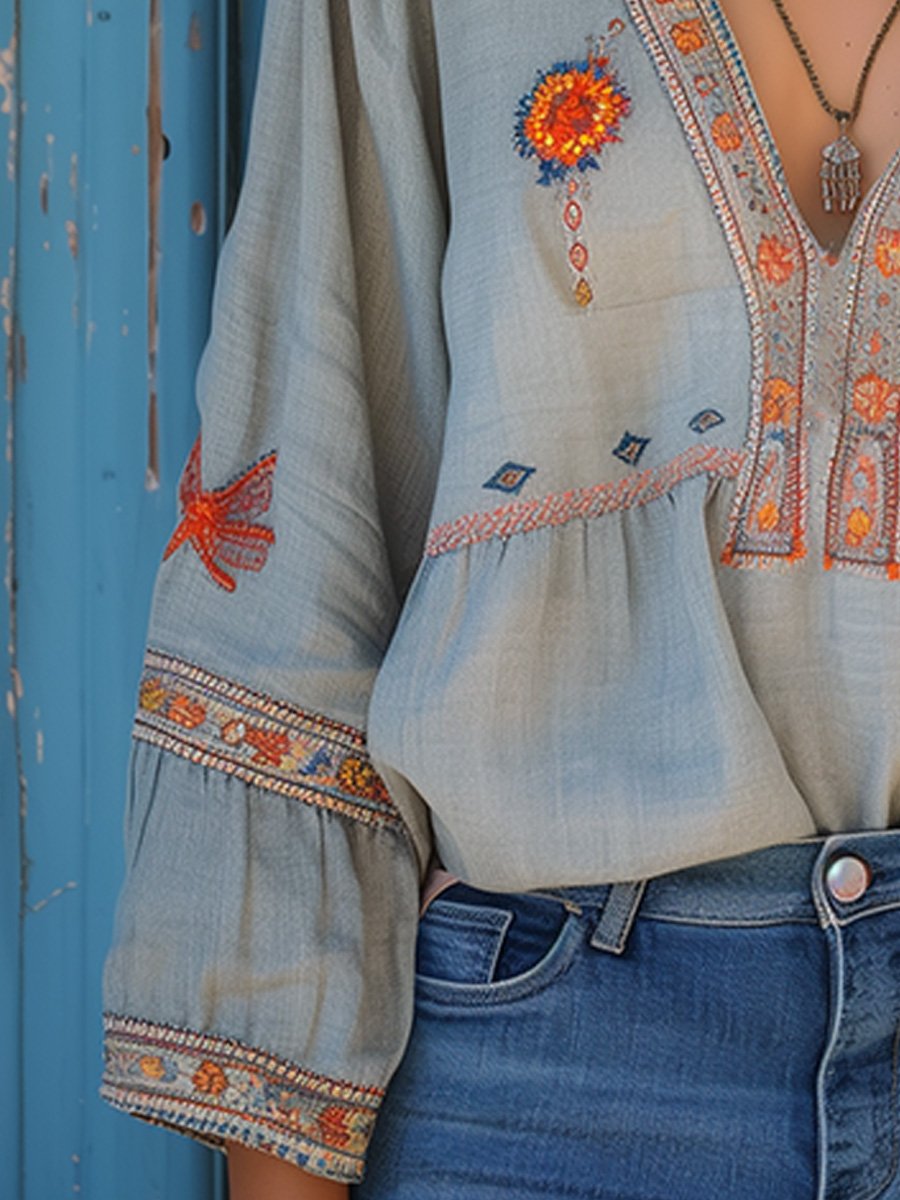 Sienna Blusa Donna Bohémien – Broderie Authentique & Linea Estivale Aérée
