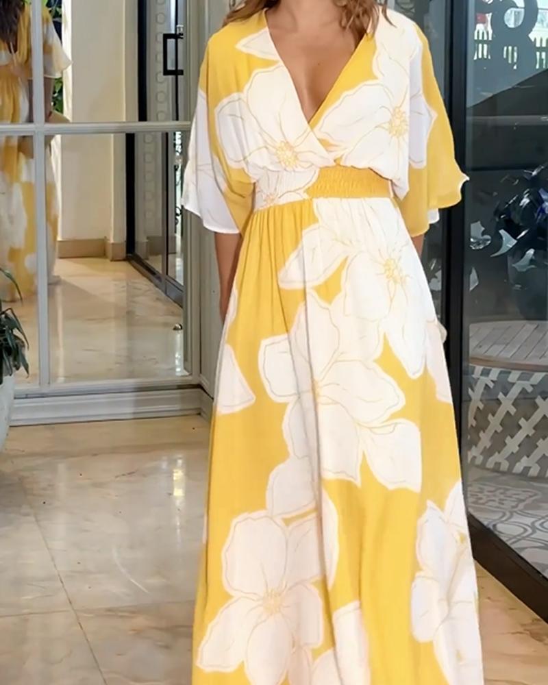 Robe Donna Calypso – Elegante Abito a Fiori con Détails Contrastés & Linea Féminine