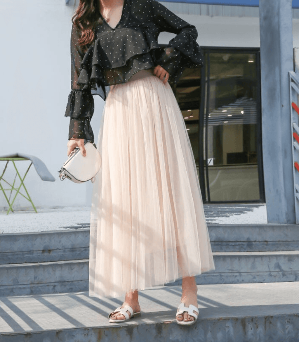 Shandria Gonna in Tulle Donna – Gonna Midi Leggera in Tulle e Polyester, Linea Elegante e Fluida