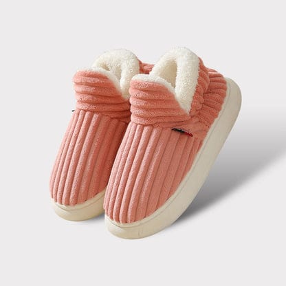 Lily Donna Chaussons – Pantoufles in Velluto Côtelé con Doublure Fourrure & Semelle Antidérapante