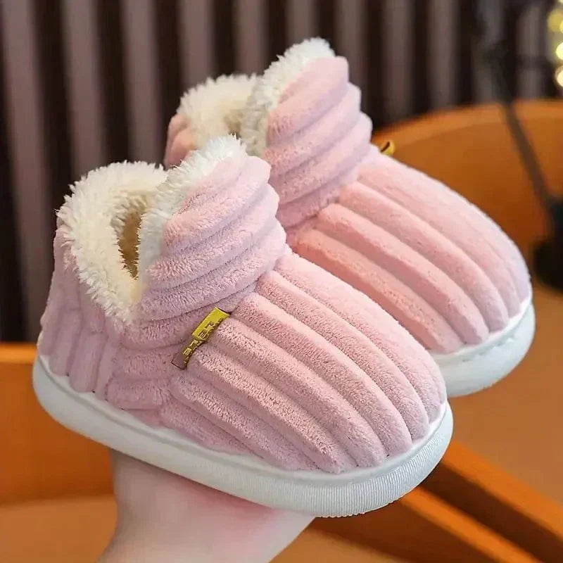 Lily Donna Chaussons – Pantoufles in Velluto Côtelé con Doublure Fourrure & Semelle Antidérapante