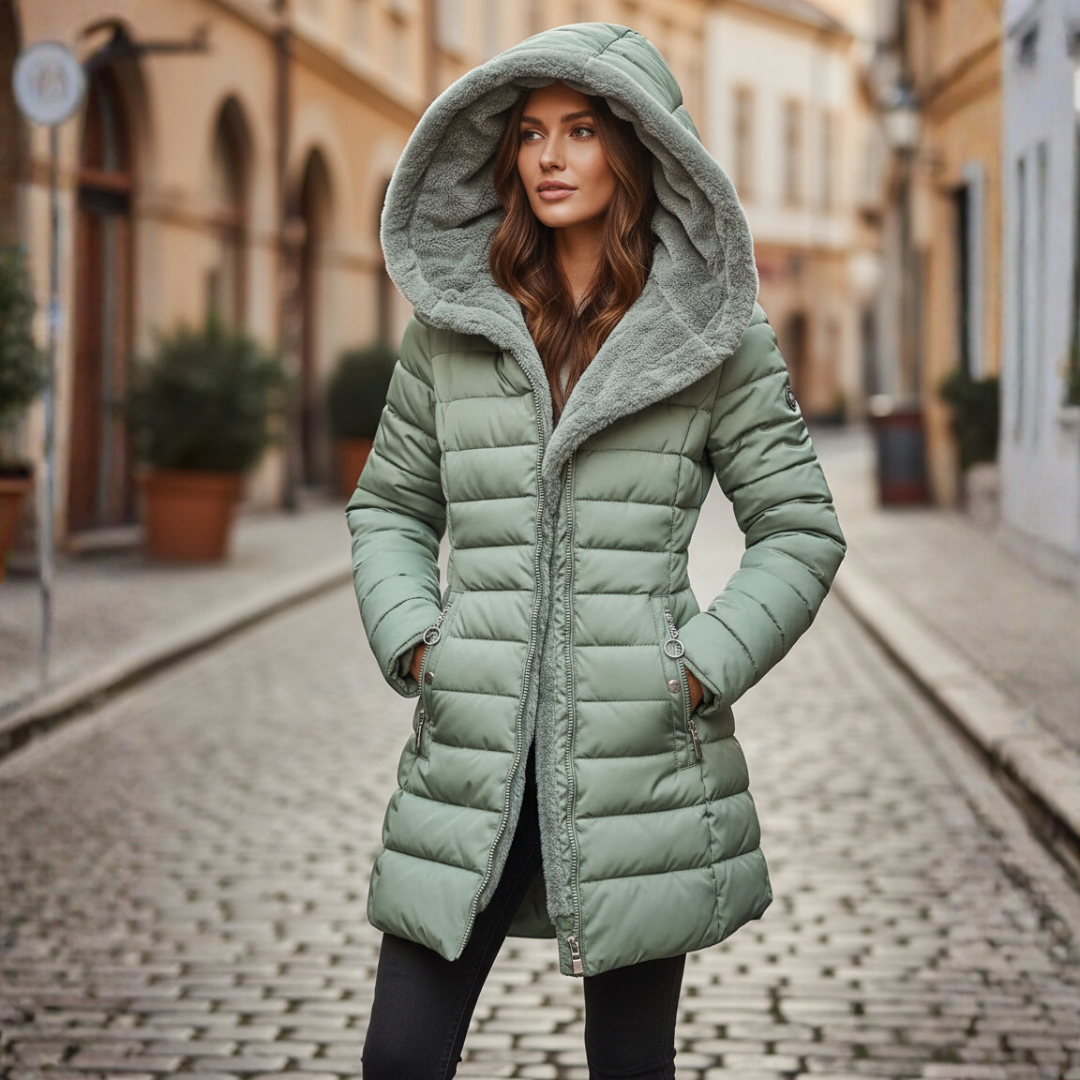 Remedios Giacca Matelassée Donna – Capuche Doublée, Linea Confortevole & Chaleur Urbaine