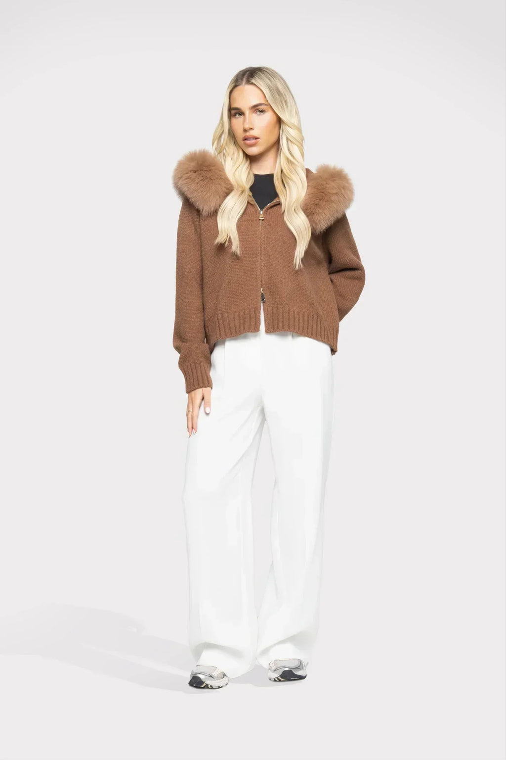 Janelle Giacca Donna – Giacca in Lana Elegante con Capuche Doublée di Fourrure